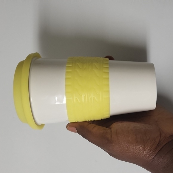 Off white Ceramic Coffee mug with Silicone Top 10oz - Picture 3 of 9